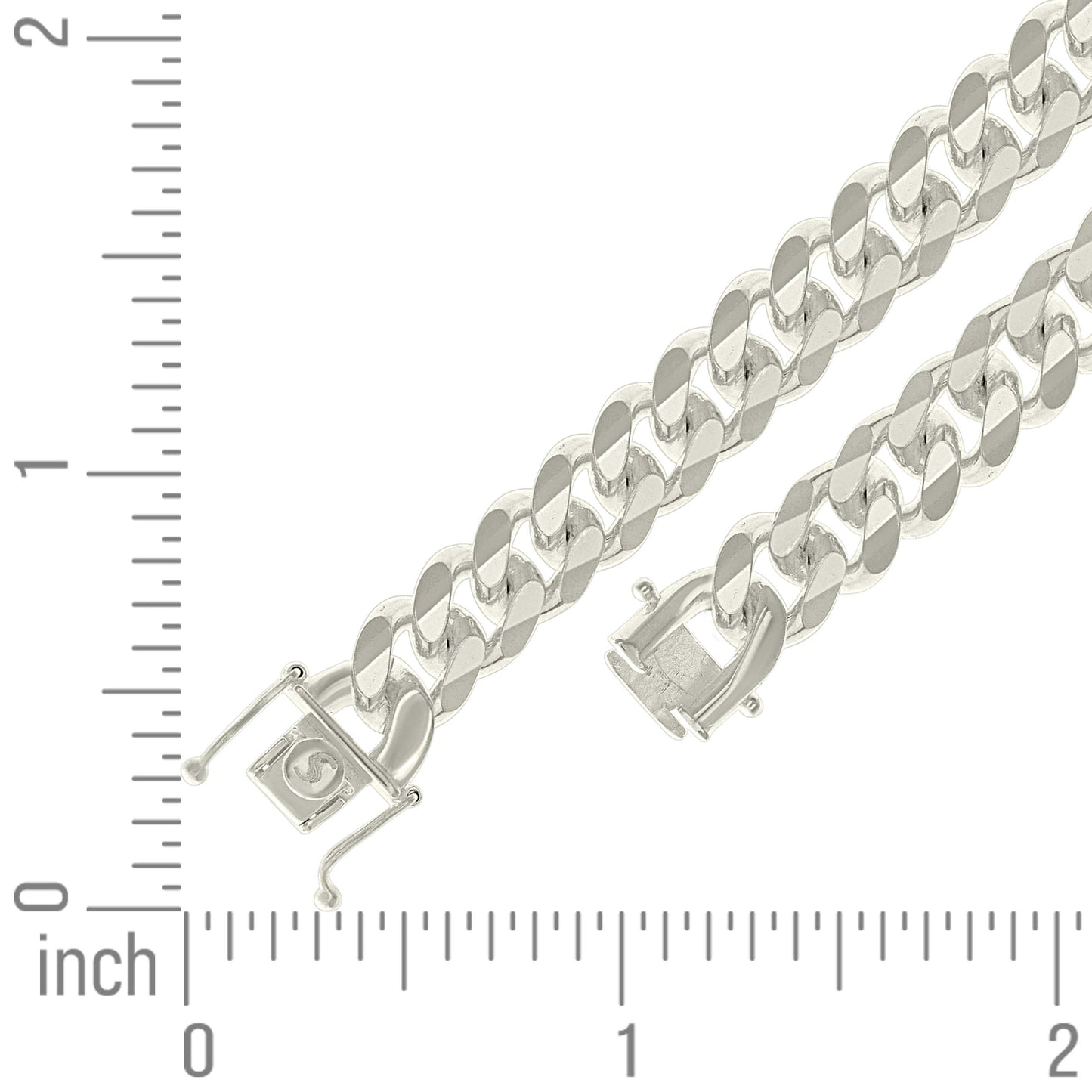 925 Silver Solid Miami Cuban Chain 9.8mm