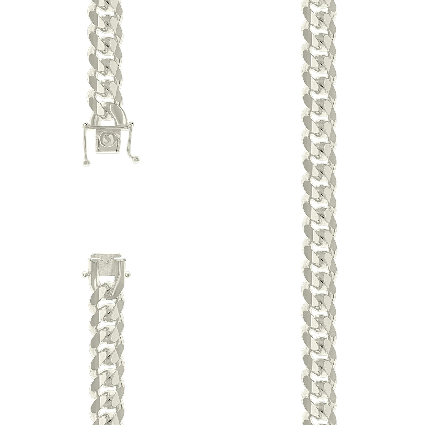 925 Silver Solid Miami Cuban Chain 9.8mm