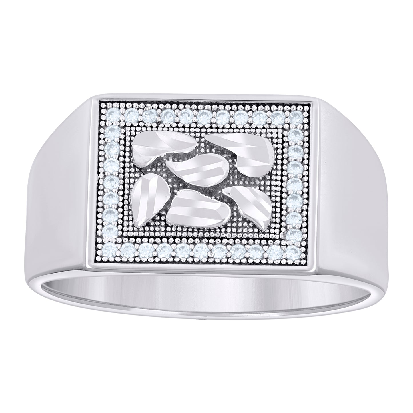 925 Sterling Silver Cz Ring S8