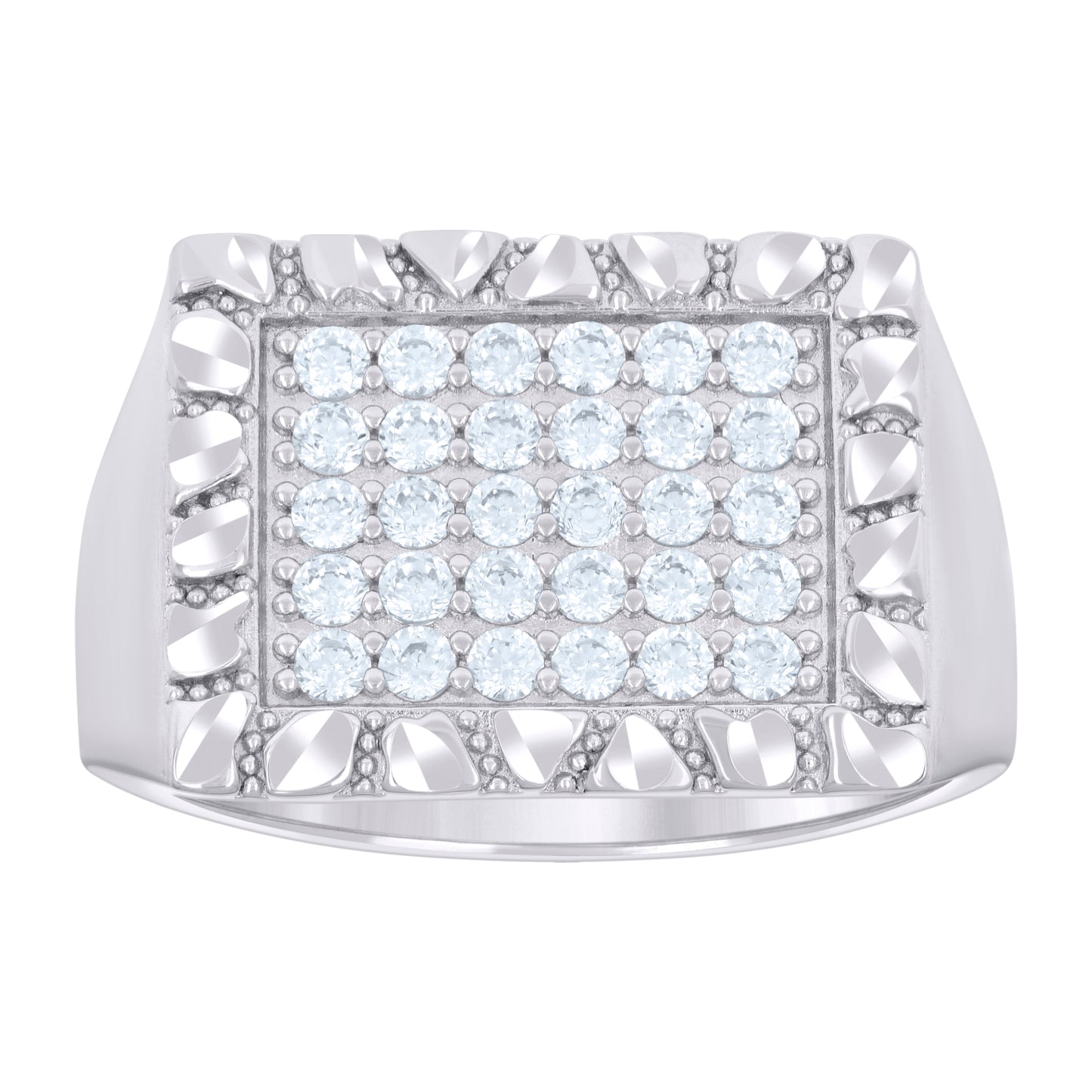 925 Sterling Silver Cz Ring S8