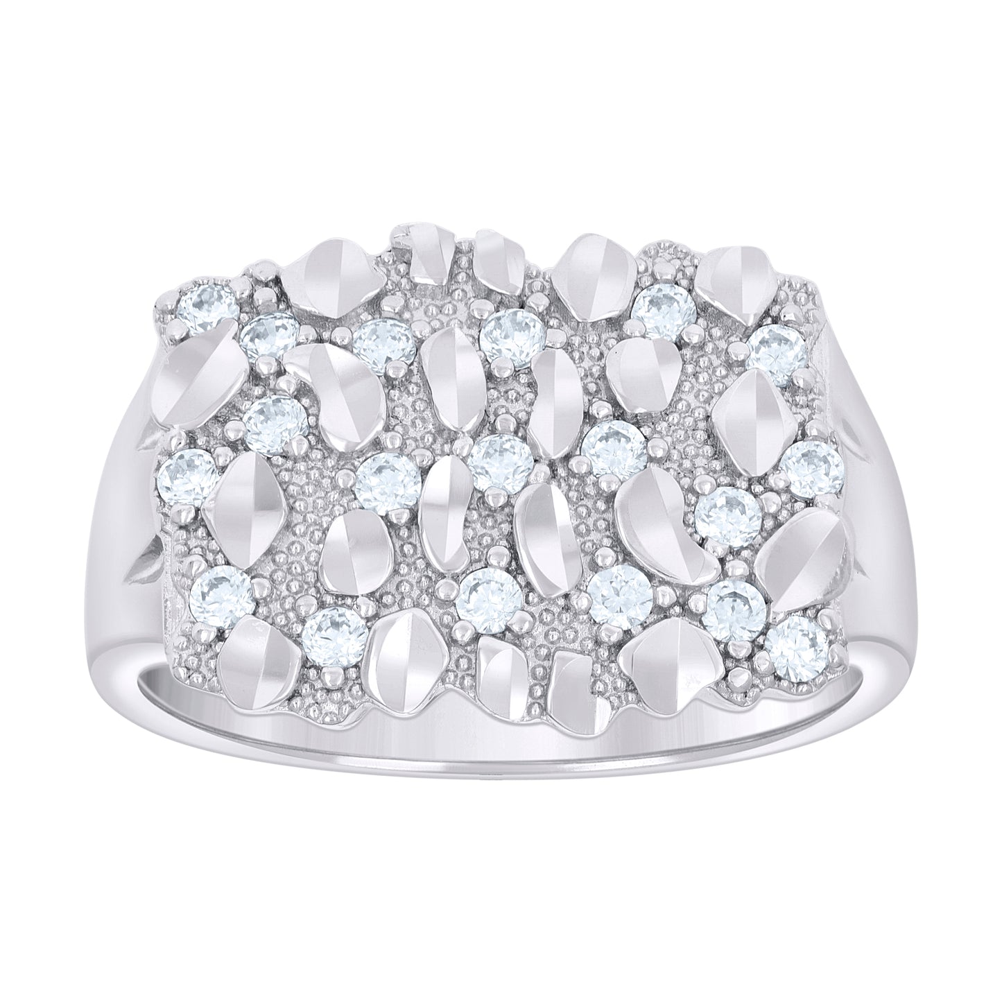 925 Sterling Silver Cz Ring S8