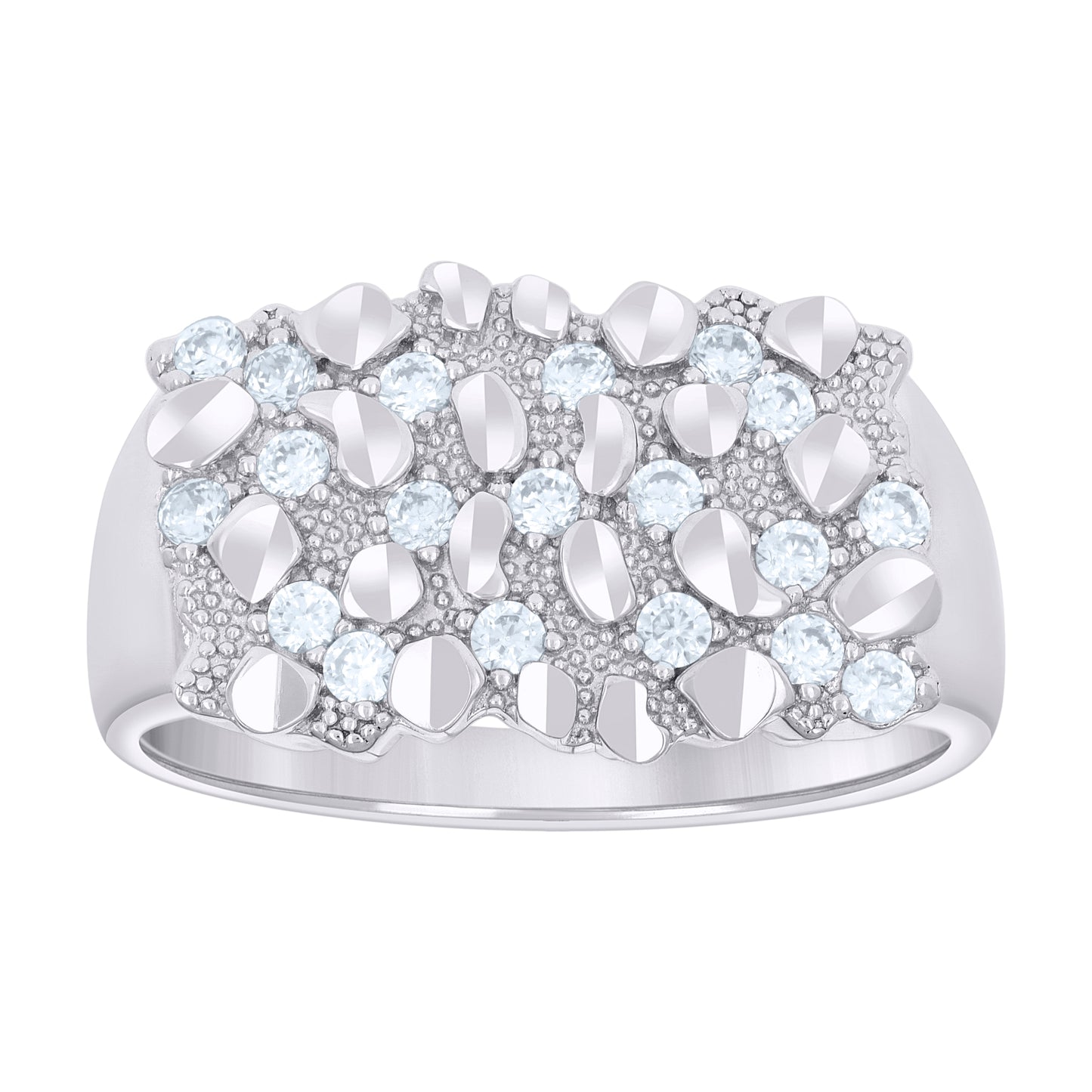 925 Sterling Silver Cz Ring S8