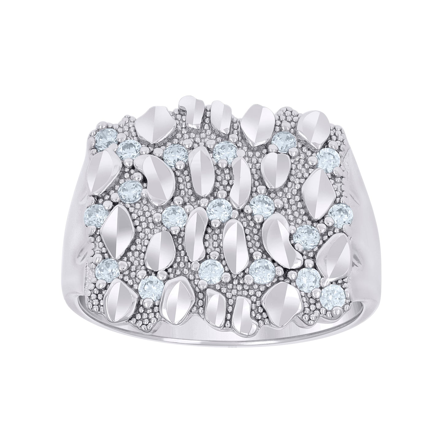925 Sterling Silver Cz Ring S8