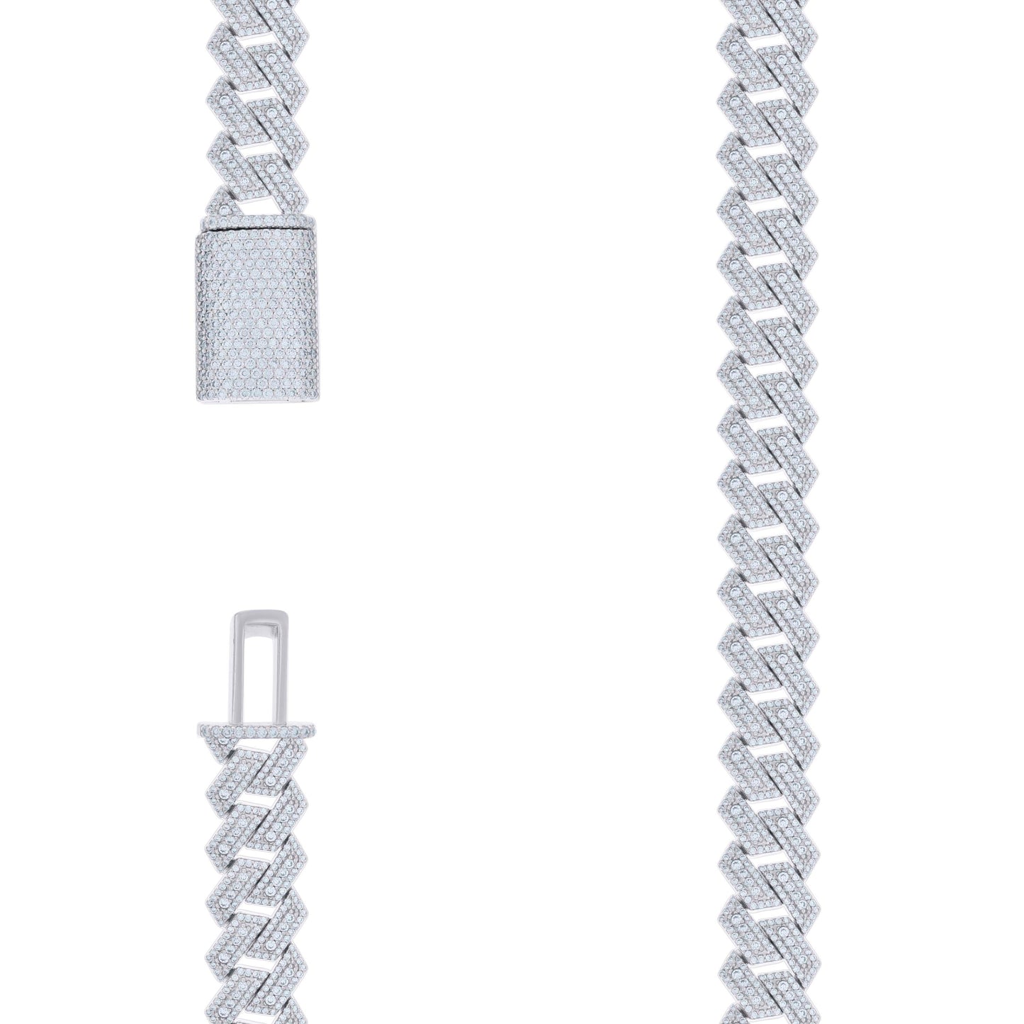 925 Sterling Silver Moissanite Chain 12mm