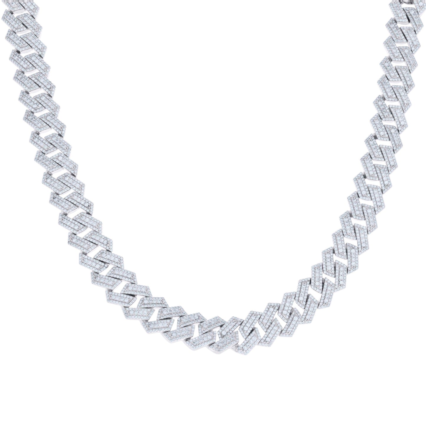 925 Sterling Silver Moissanite Chain 12mm