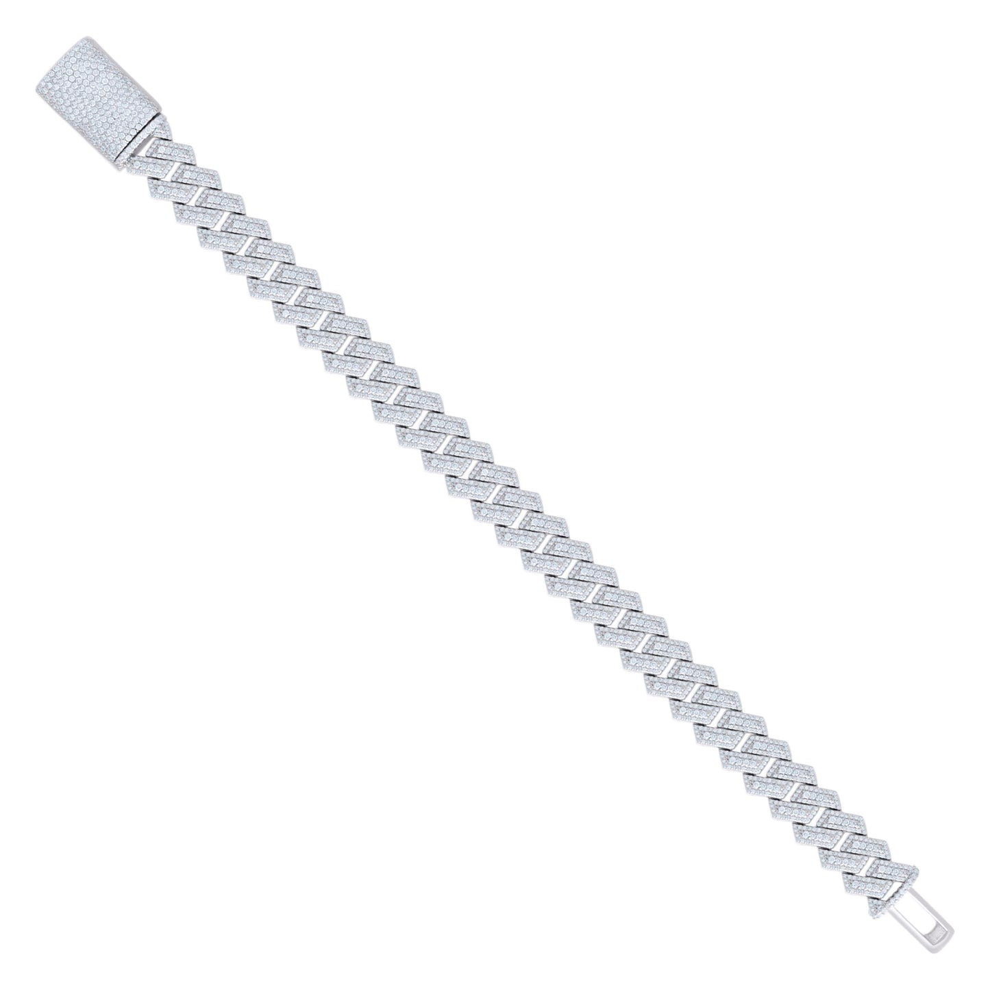 925 Sterling Silver Moissanite Chain 12mm