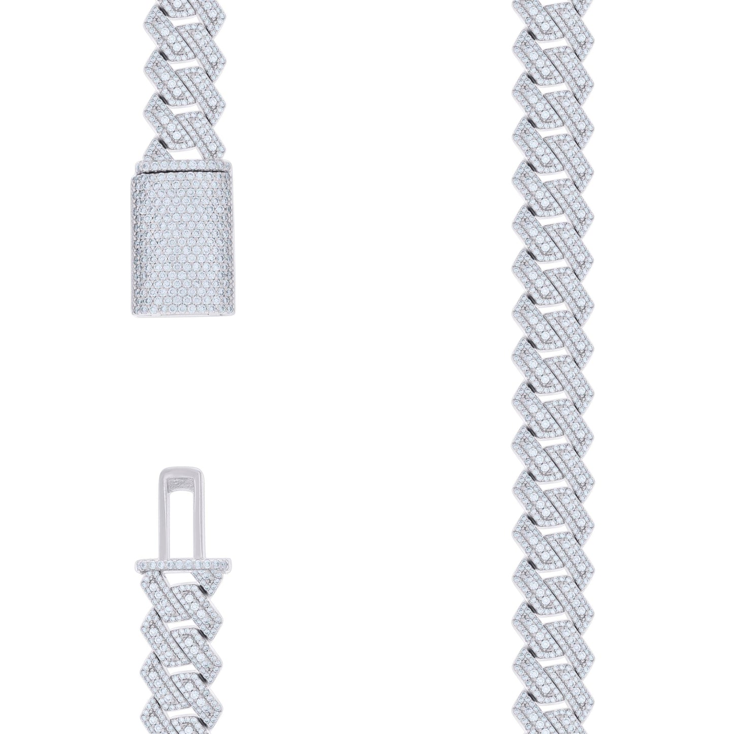 925 Sterling Silver Moissanite Chain 14mm