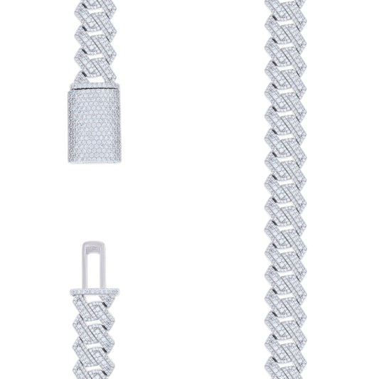 925 Sterling Silver Moissanite Chain 14mm