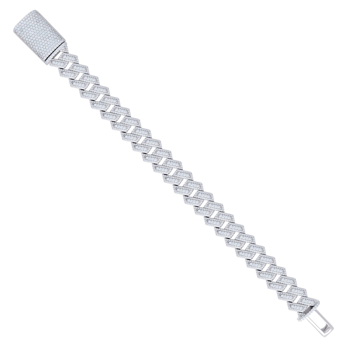 925 Sterling Silver Moissanite Chain 14mm