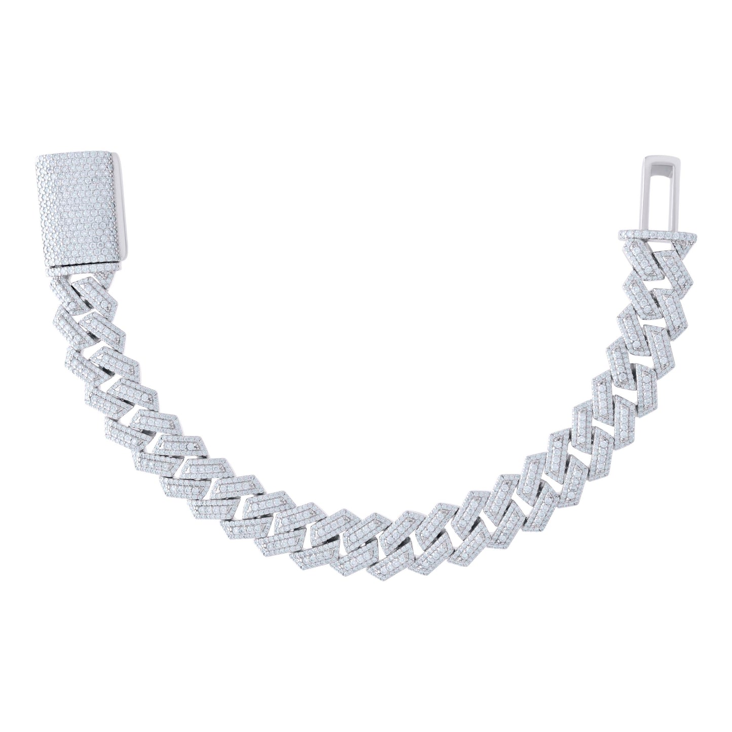925 Sterling Silver Moissanite Chain 14mm