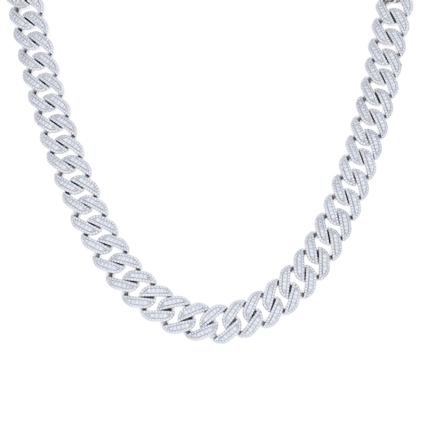 925 Sterling Silver Moissanite Chain 12mm
