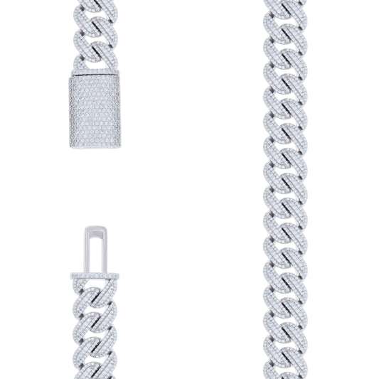 925 Sterling Silver Moissanite Chain 14mm-8.5"-22"