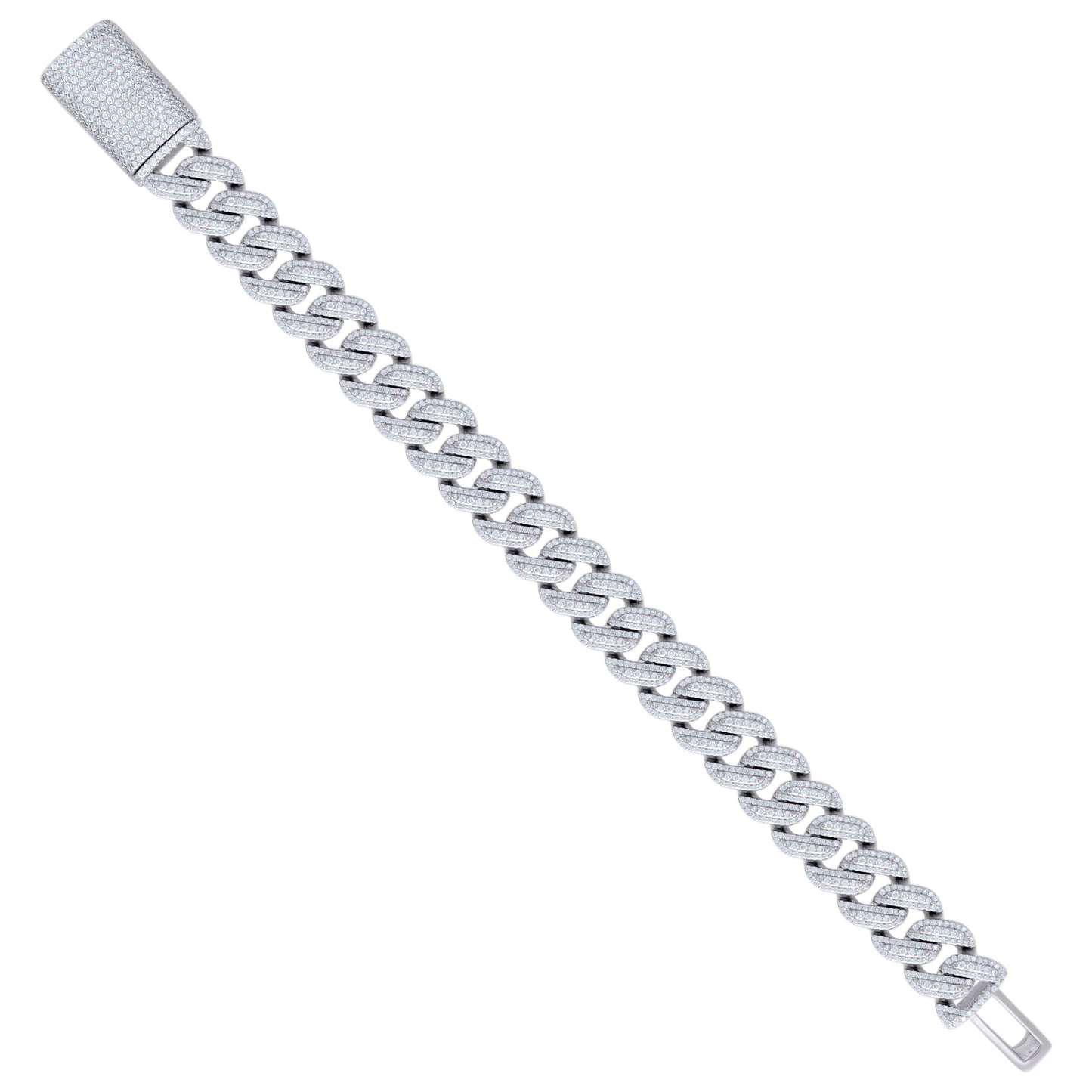 925 Sterling Silver Moissanite Chain 14mm-8.5"-22"