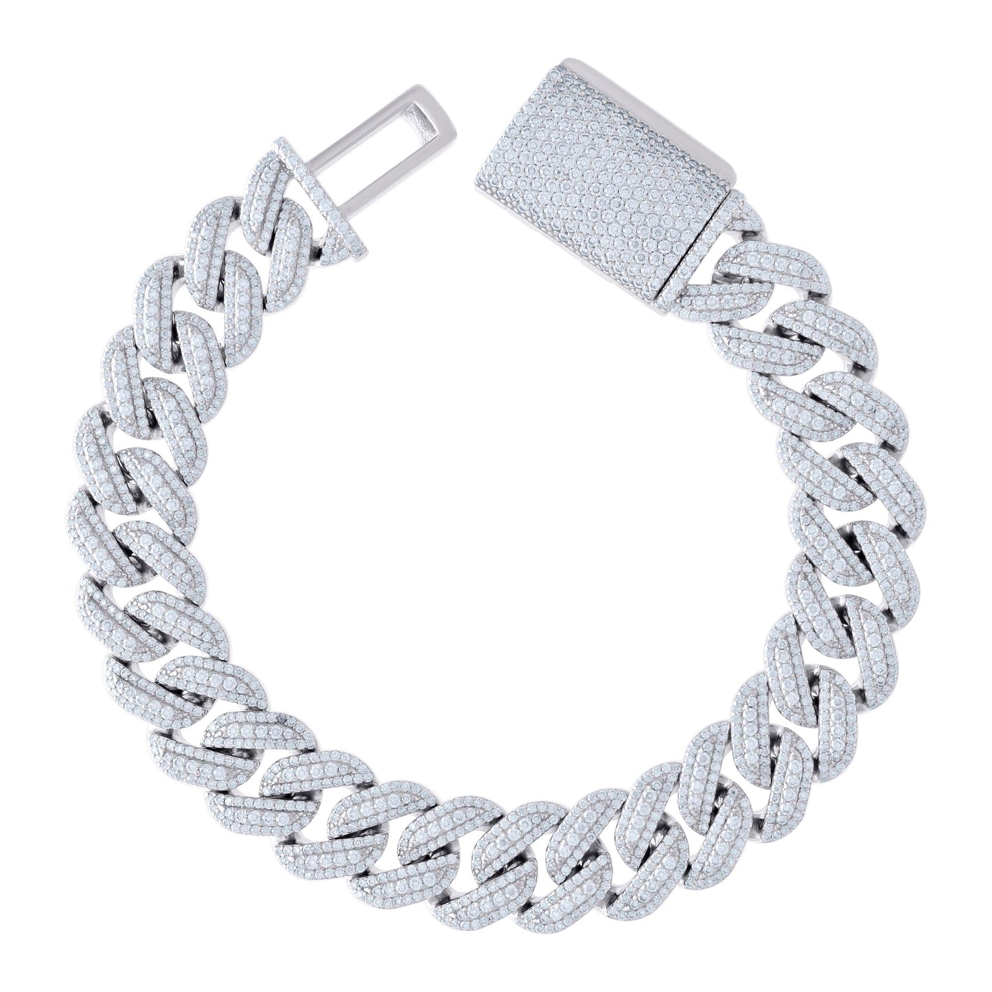 925 Sterling Silver Moissanite Chain 14mm-8.5"-22"