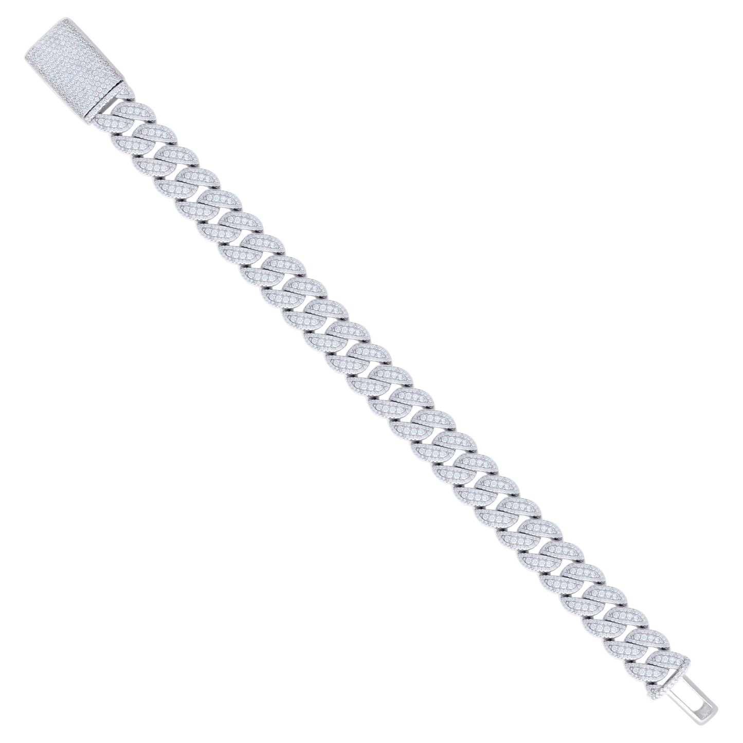 925 Sterling Silver Moissanite Chain 12mm