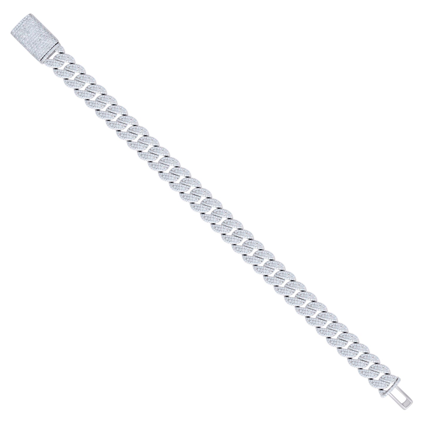 925 Sterling Silver Moissanite Chain 10mm