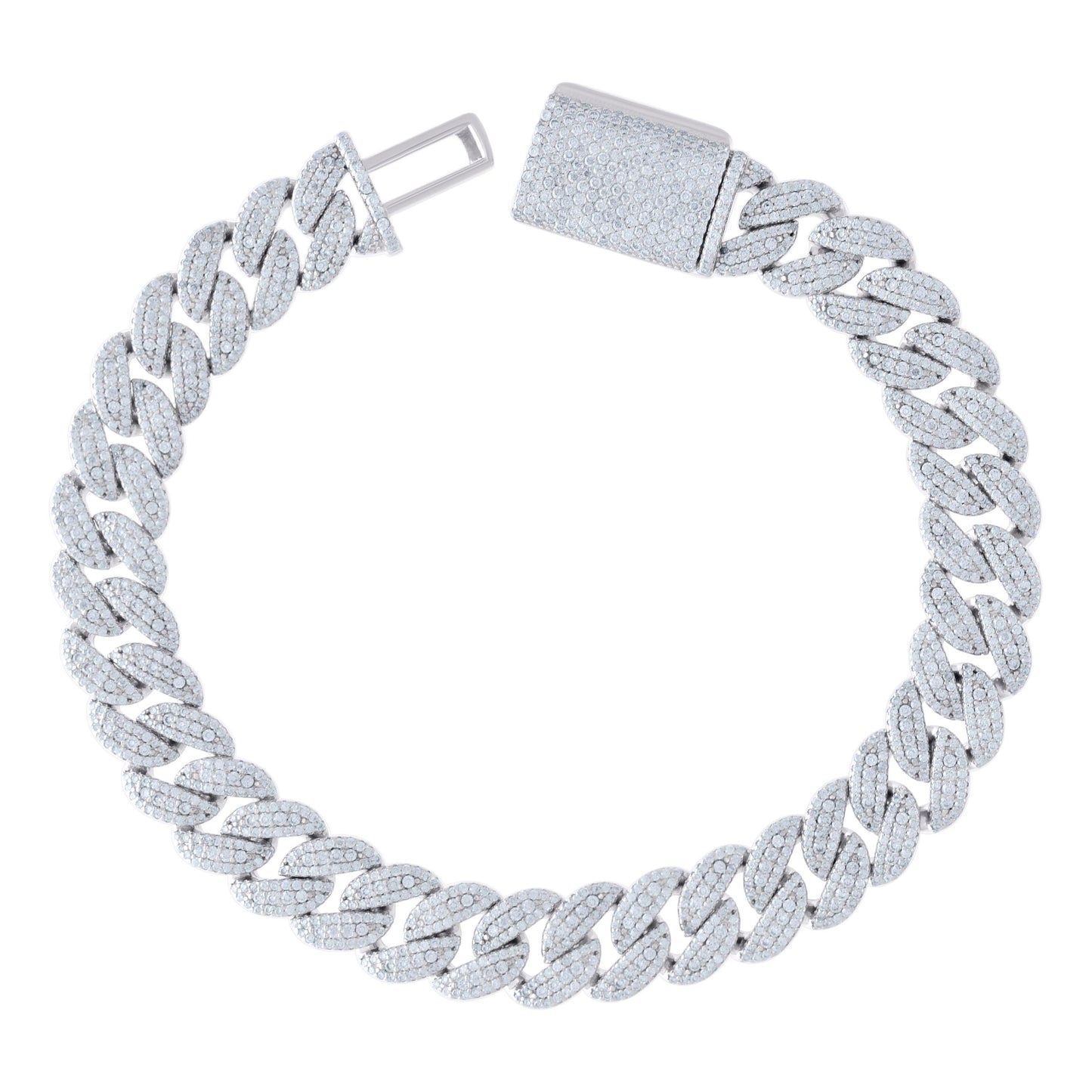 925 Sterling Silver Moissanite Chain 10mm