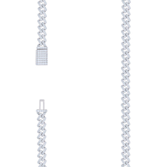 925 Sterling Silver Moissanite Chain 7mm
