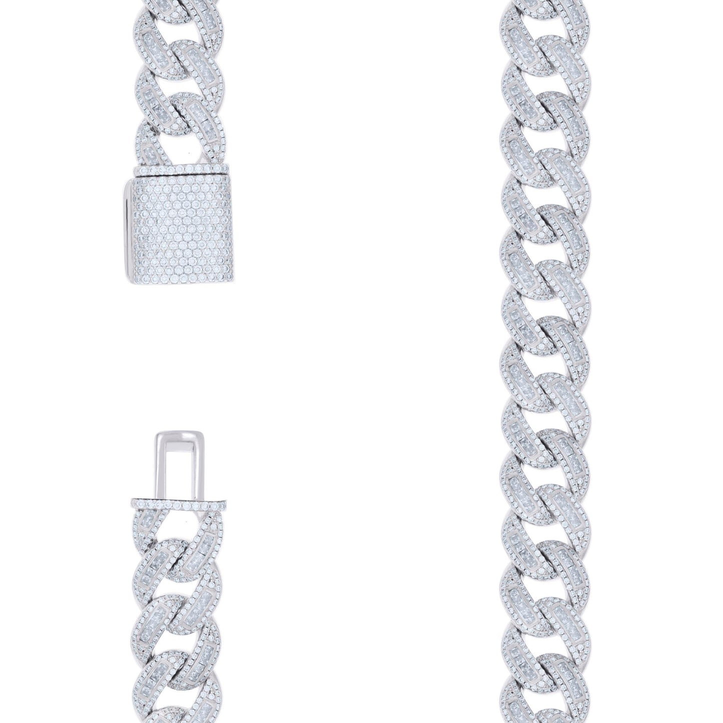 925 Sterling Silver Moissanite Chain 15mm