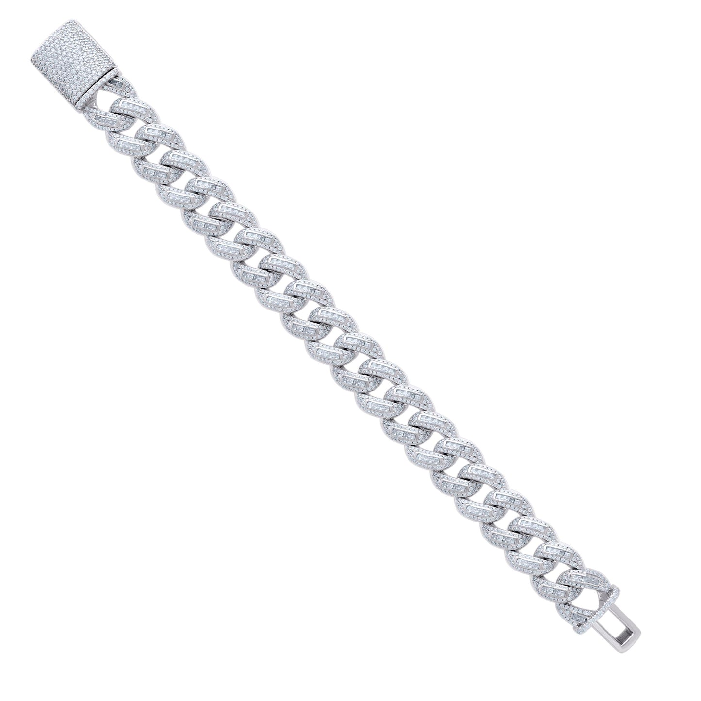 925 Sterling Silver Moissanite Chain 15mm