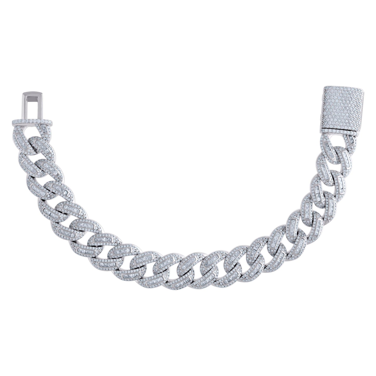 925 Sterling Silver Moissanite Chain 15mm
