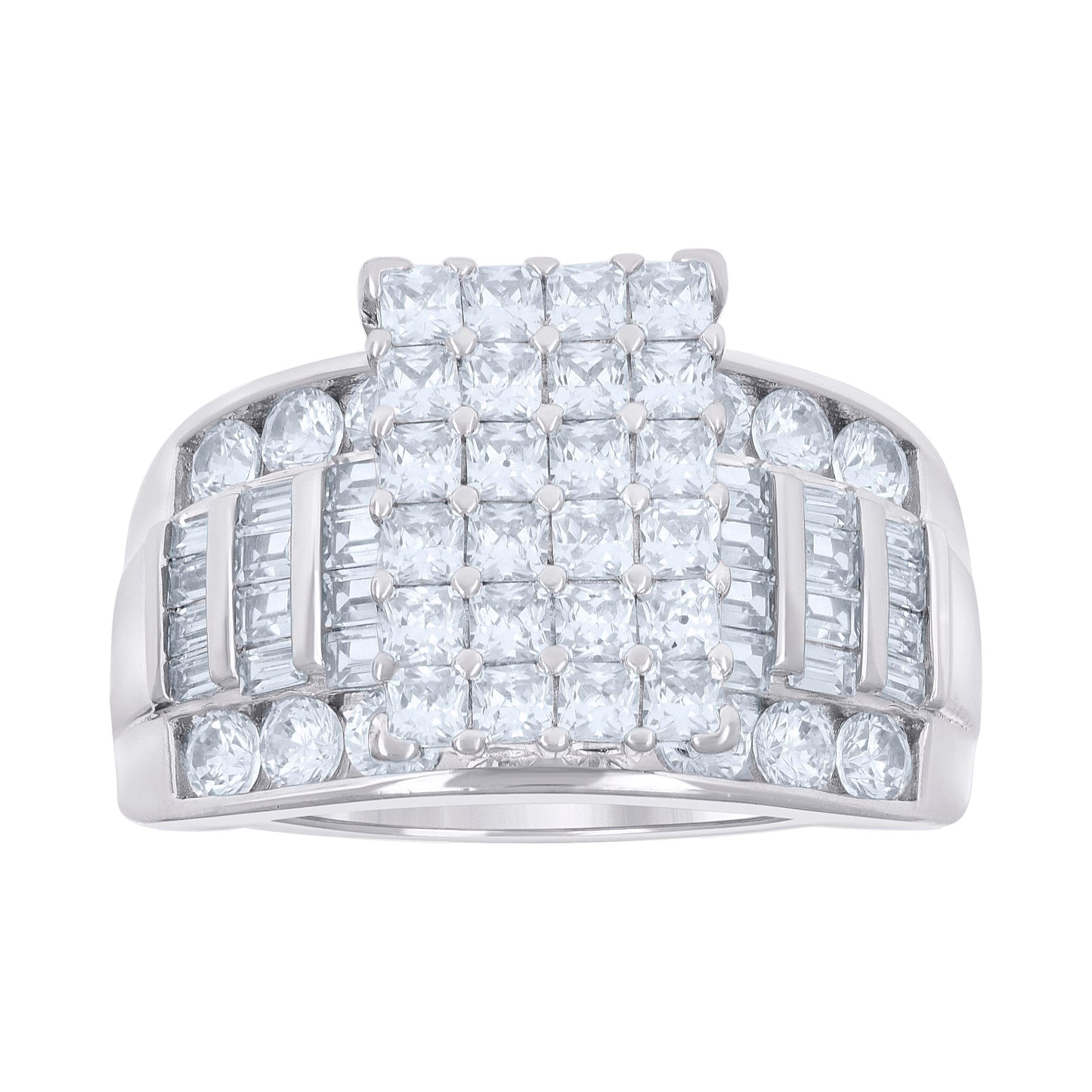 925 Sterling Silver Cz Ring S7