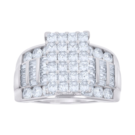 925 Sterling Silver Cz Ring S7