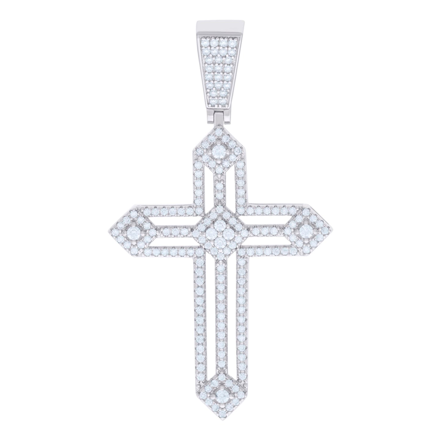 925 Sterling Silver Pendant Moissanite 1.51 Ctw