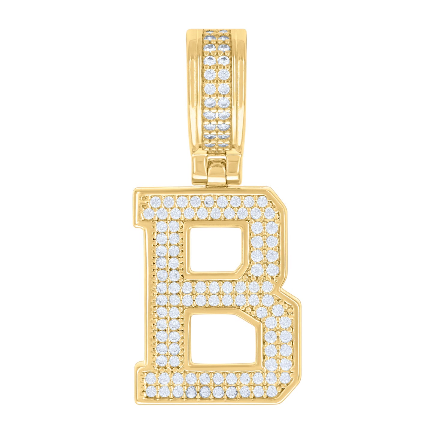 925 Silver Initial Letter "B" Pendant Moissanite C