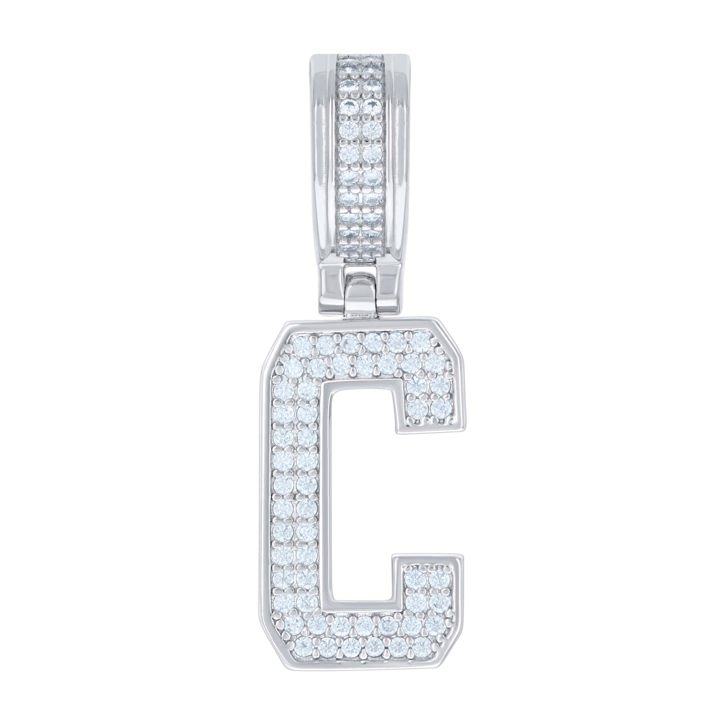 925 Silver Initial Letter "C" Pendant Moissanite C