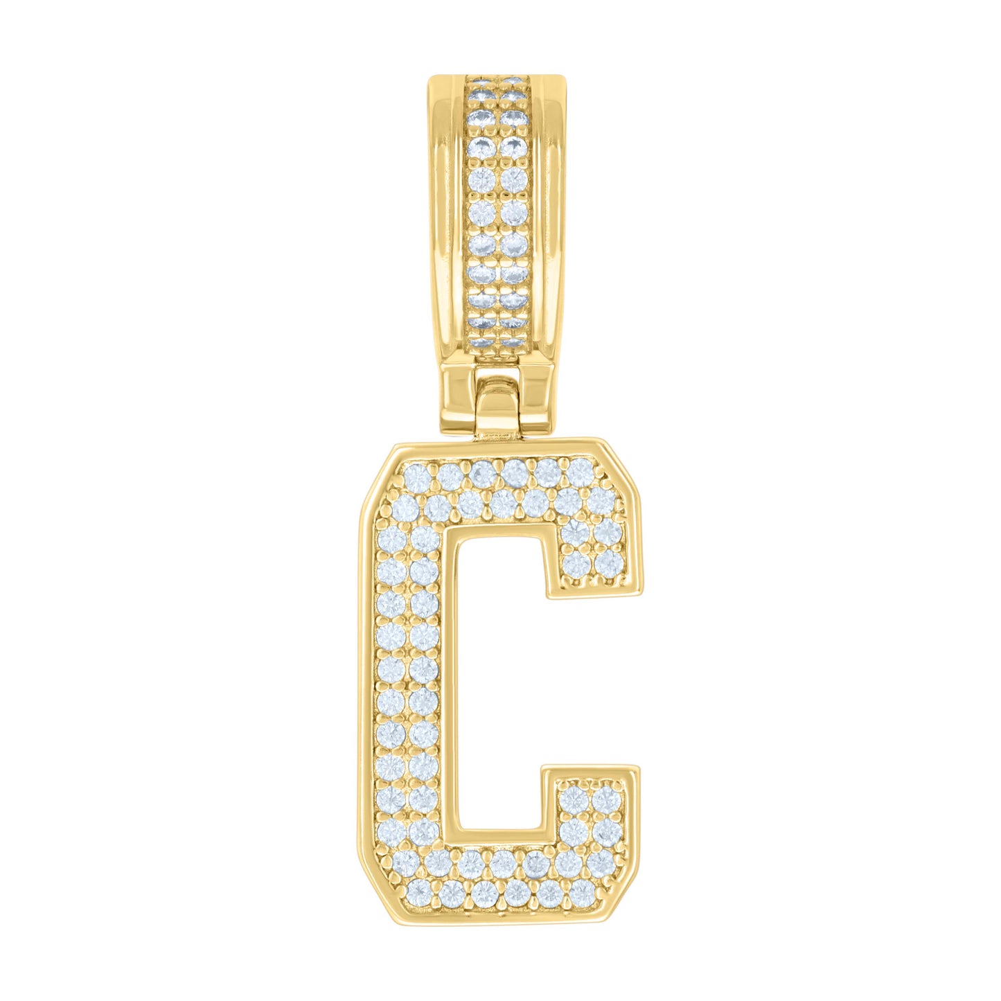 925 Silver Initial Letter "C" Pendant Moissanite C