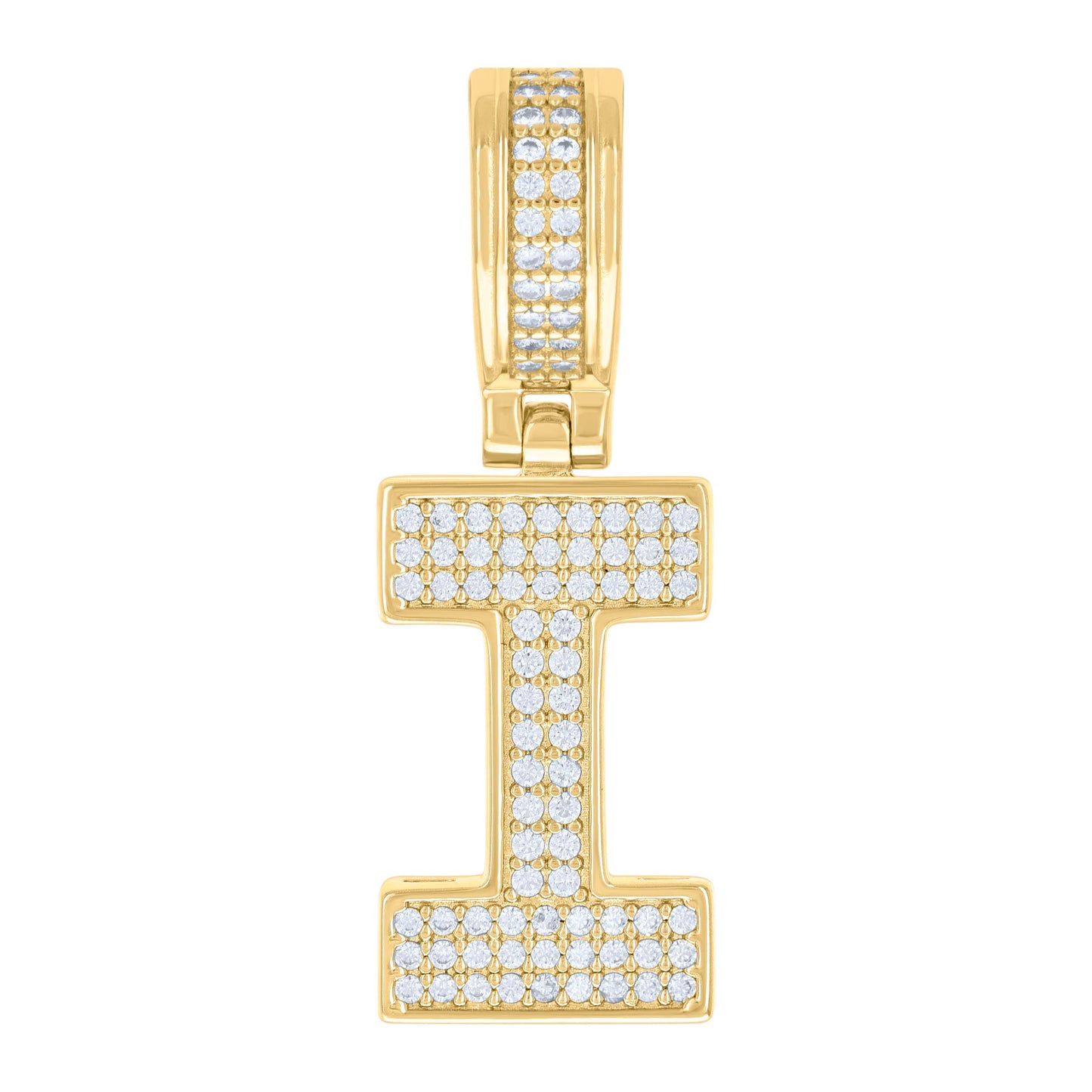925 Silver Initial Letter "I" Pendant Moissanite C