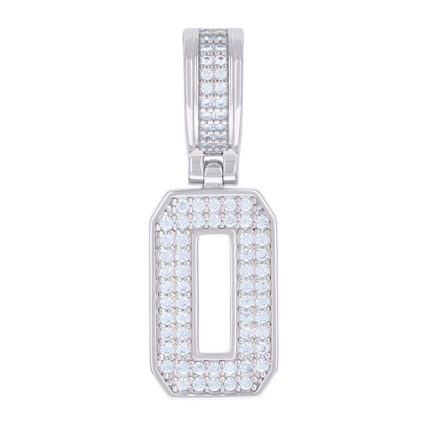 925 Silver Initial Letter "O" Pendant Moissanite C