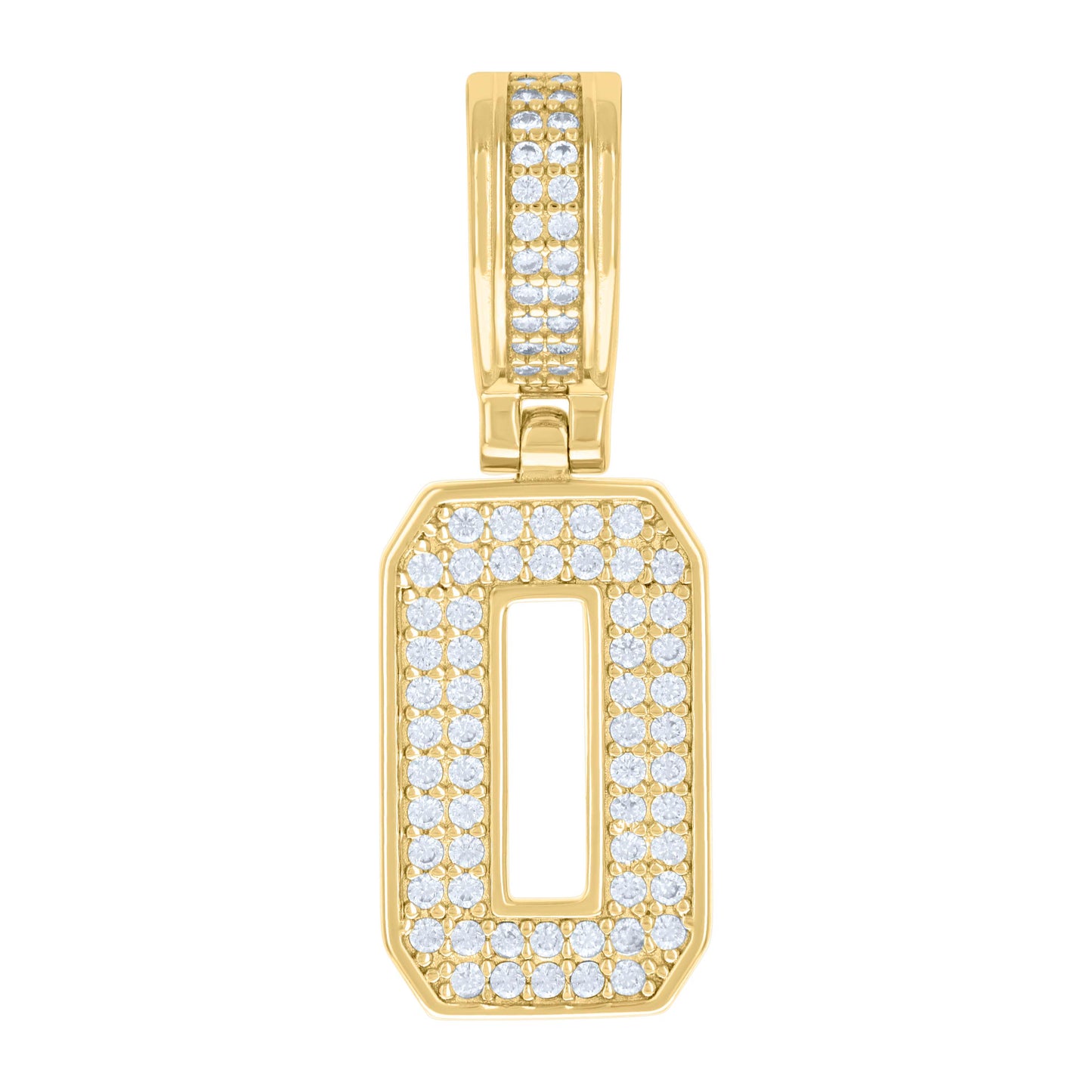 925 Silver Initial Letter "O" Pendant Moissanite C