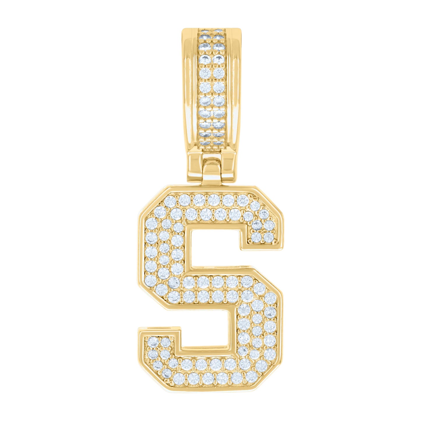 925 Silver Initial Letter "S" Pendant Moissanite C