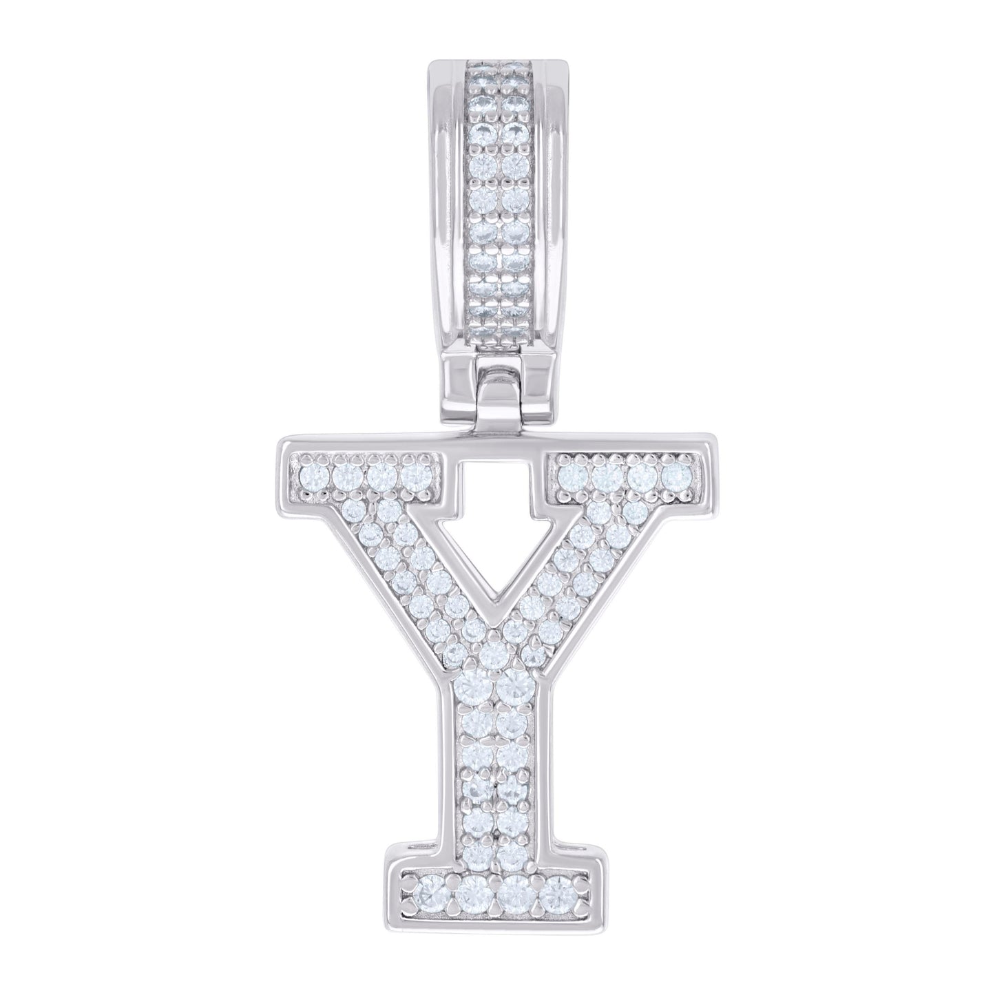 925 Silver Initial Letter "Y" Pendant Moissanite C