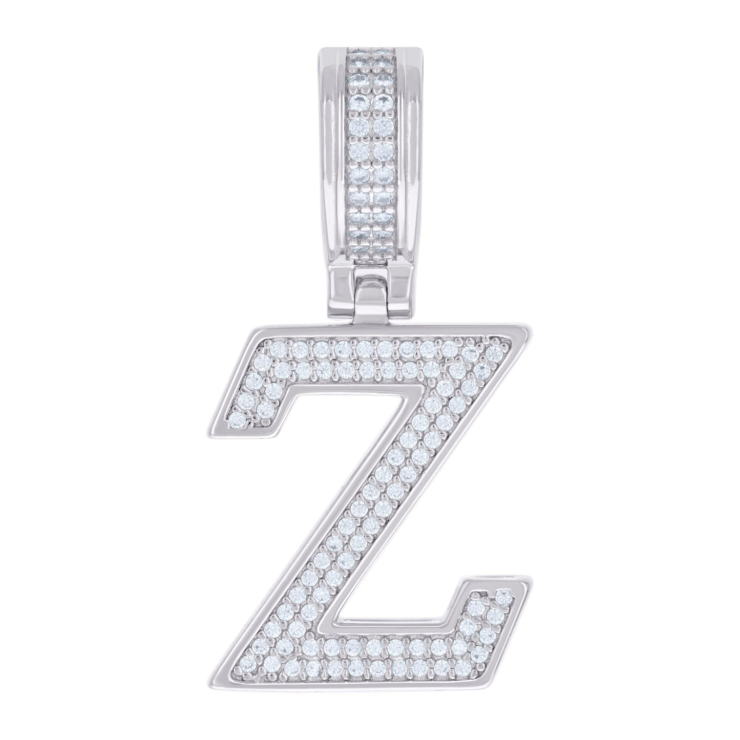 925 Silver Initial Letter "Z" Pendant Moissanite C