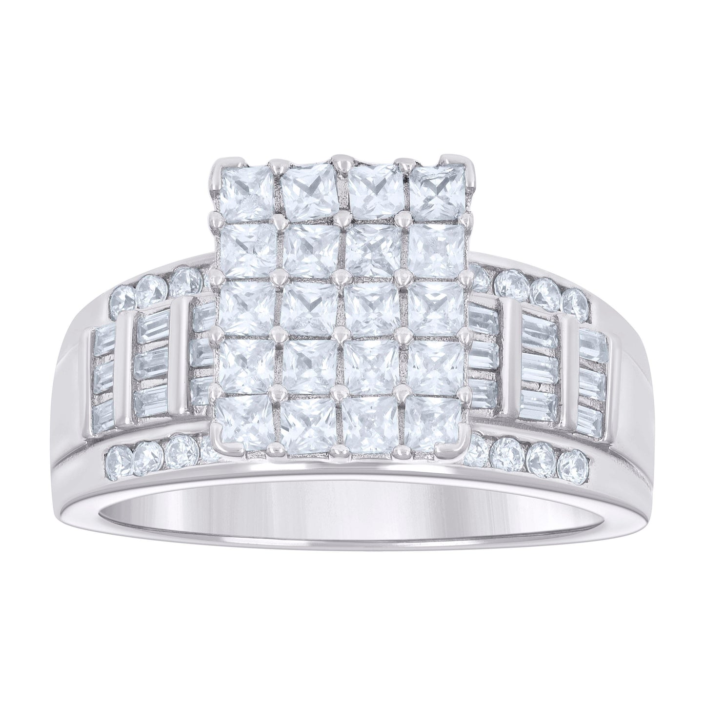 925 Sterling Silver R:0.33 B:1.58Ctw Moissanite Ri