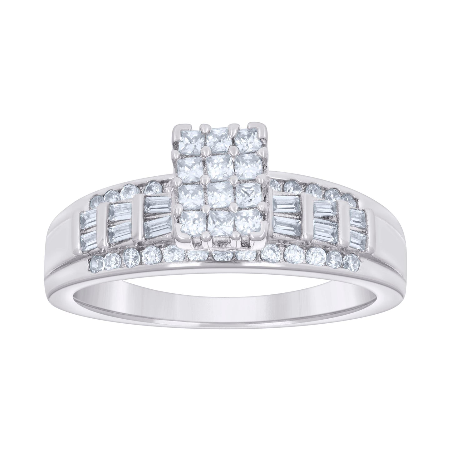 925 Sterling Silver R:0.26Ctw, B:0.60Ctw Moissanit