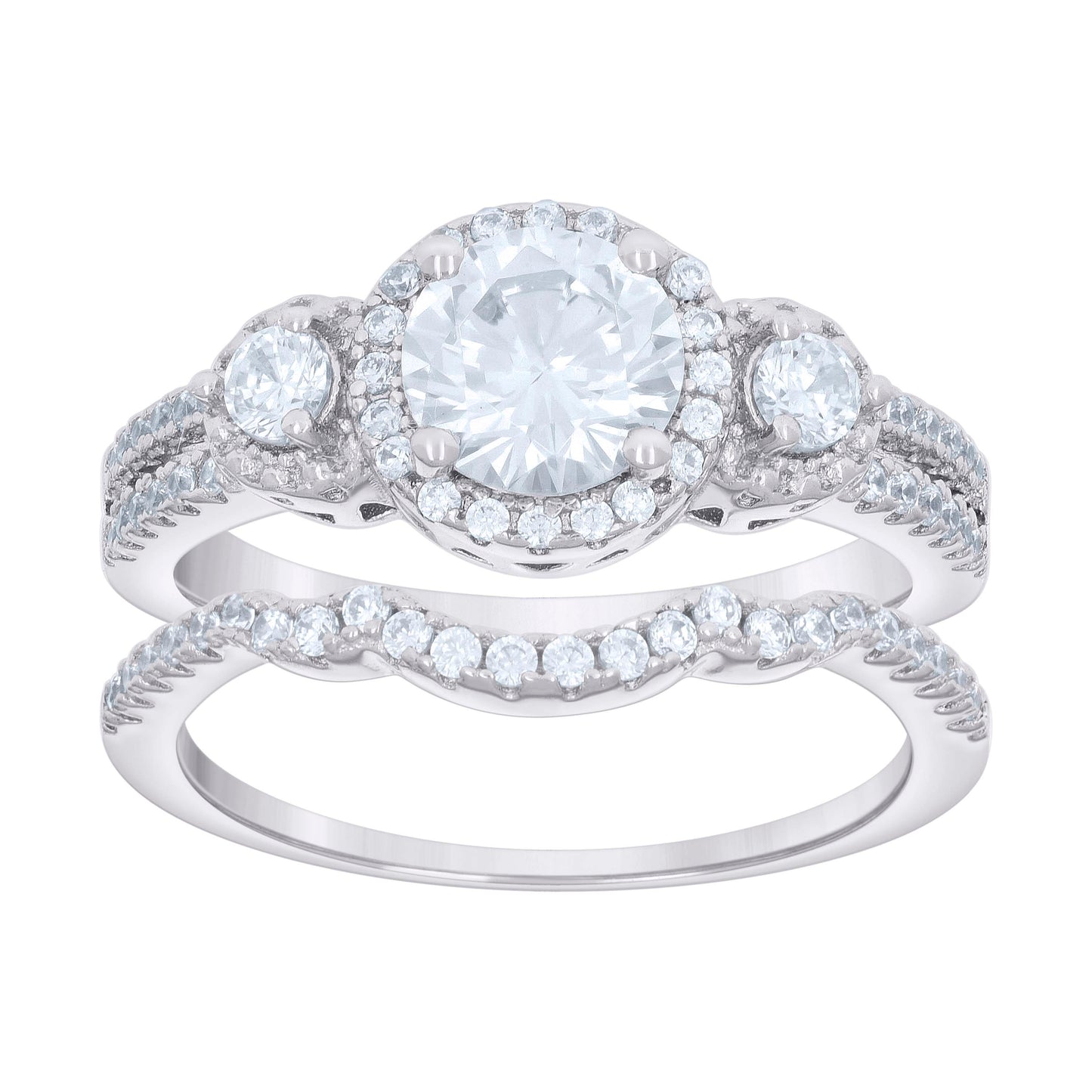 925 Sterling Silver R:1.82Ctw Moissanite Ring S6