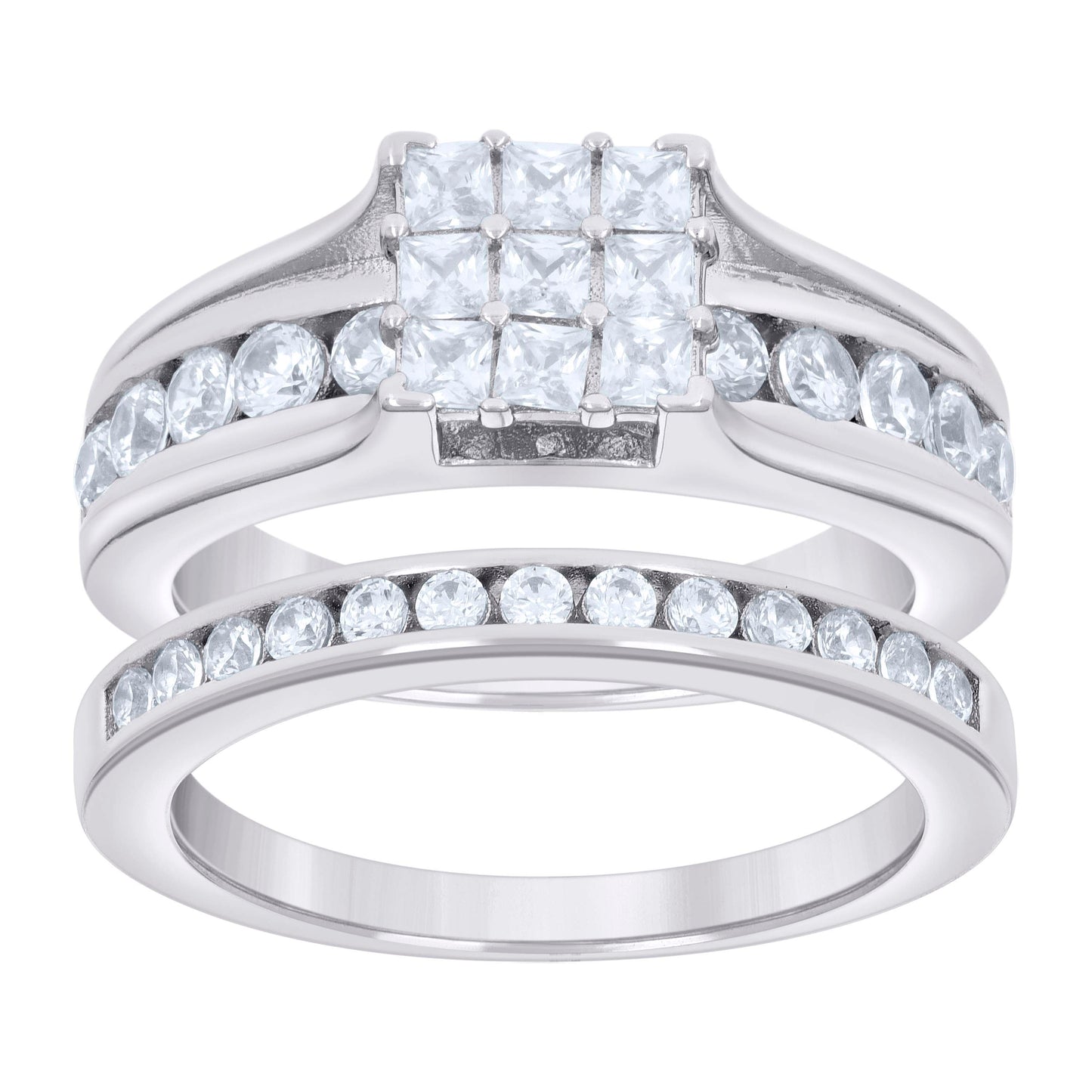 925 Sterling Silver R:1.04Ctw, B:0.50Ctw Moissanit