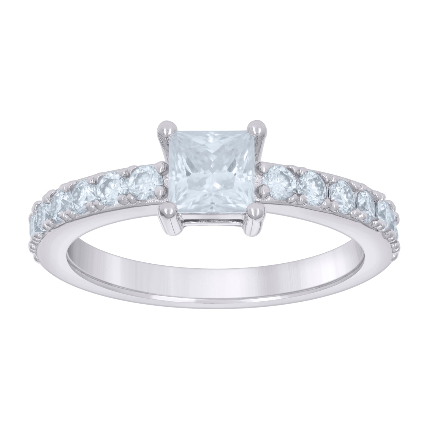 925 Sterling Silver Ring S5 Moissanite Ctw R:0.82;