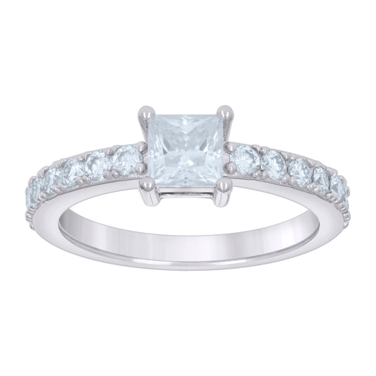 925 Sterling Silver Ring S5 Moissanite Ctw R:0.82;