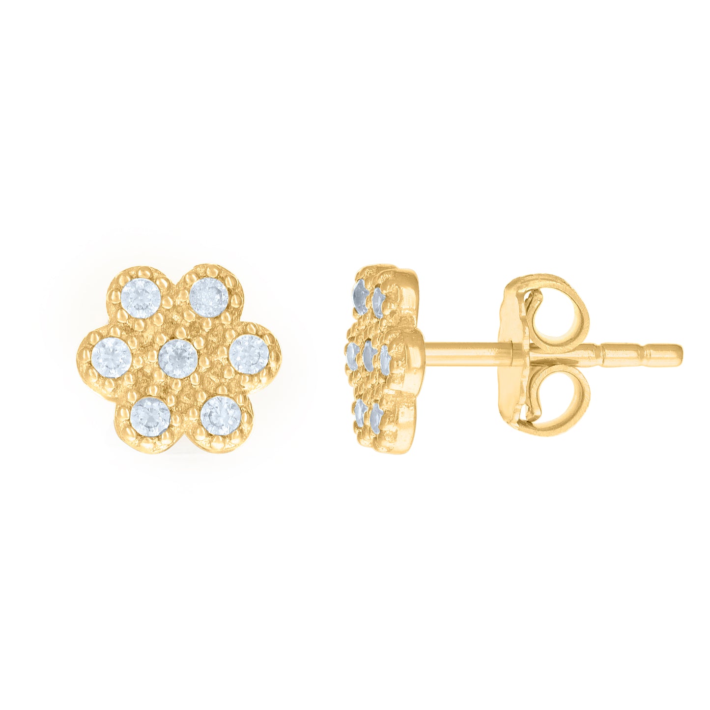 10Kt Gold Cz Earring