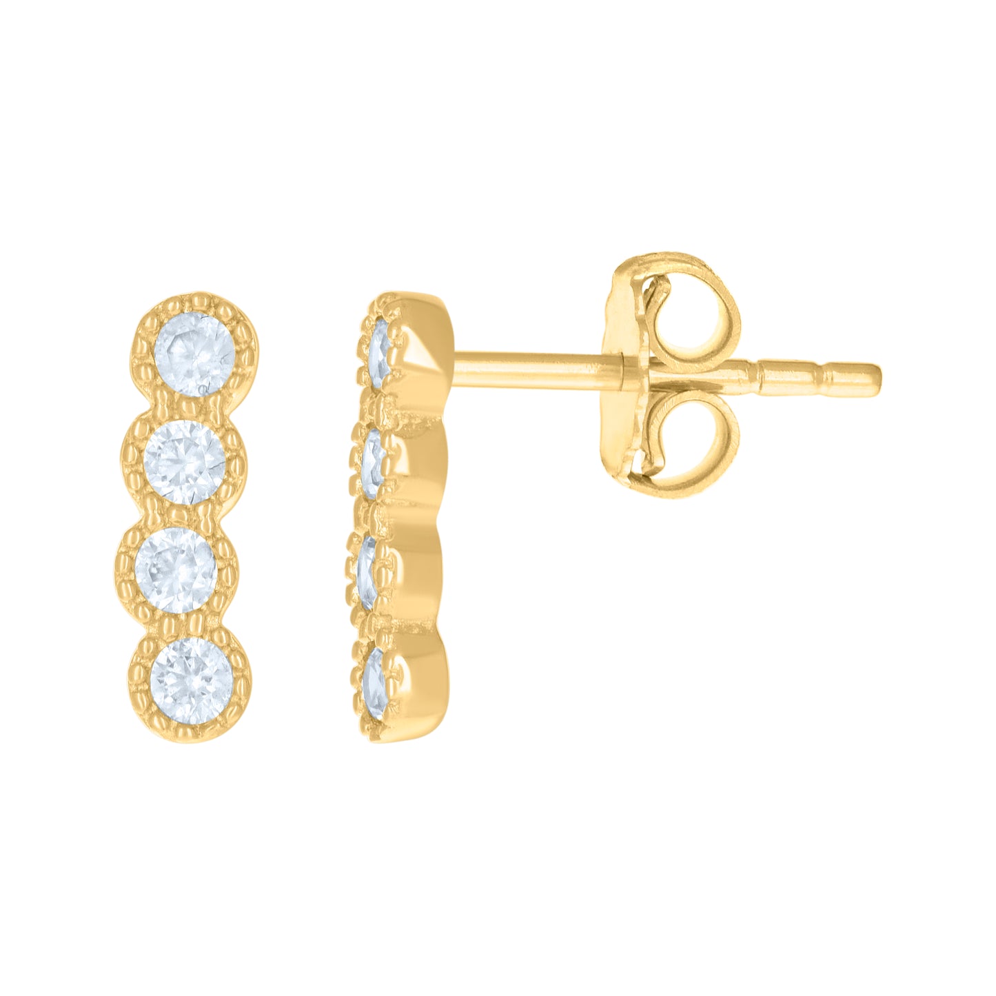 14Kt Gold Cz Earring