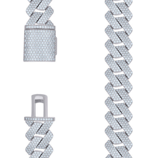 925 Sterling Silver Moissanite Monaco 22mm