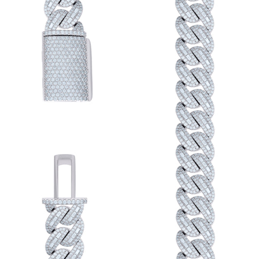 925 Sterling Silver Moissanite Chain 20mm