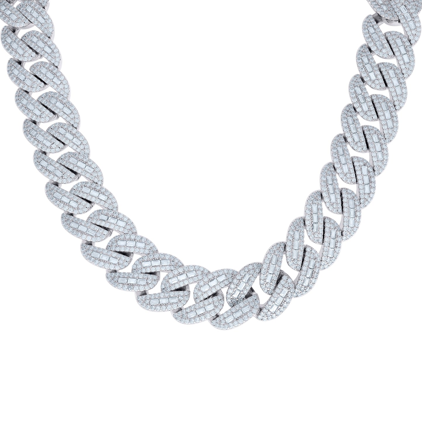 925 Sterling Silver Moissanite Chain 20mm