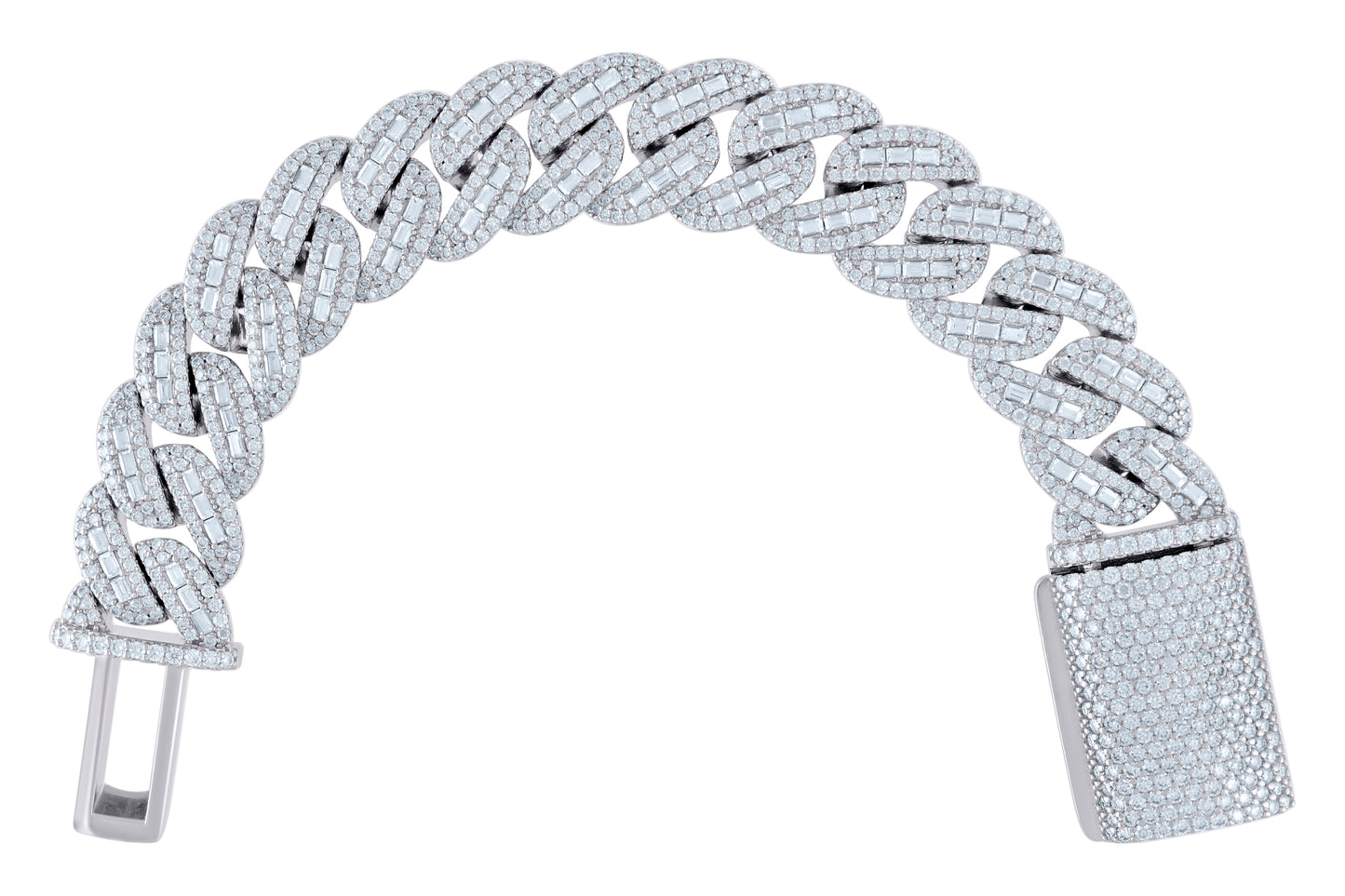 925 Sterling Silver Moissanite Chain 20mm