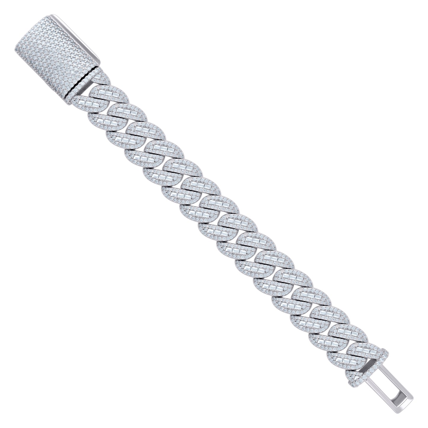 925 Sterling Silver Moissanite Chain 20mm